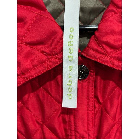 Debra DeRoo Womens Quilted Red Sleeveless Vest Zippered Pockets Sz XL - Picture 5 of 10